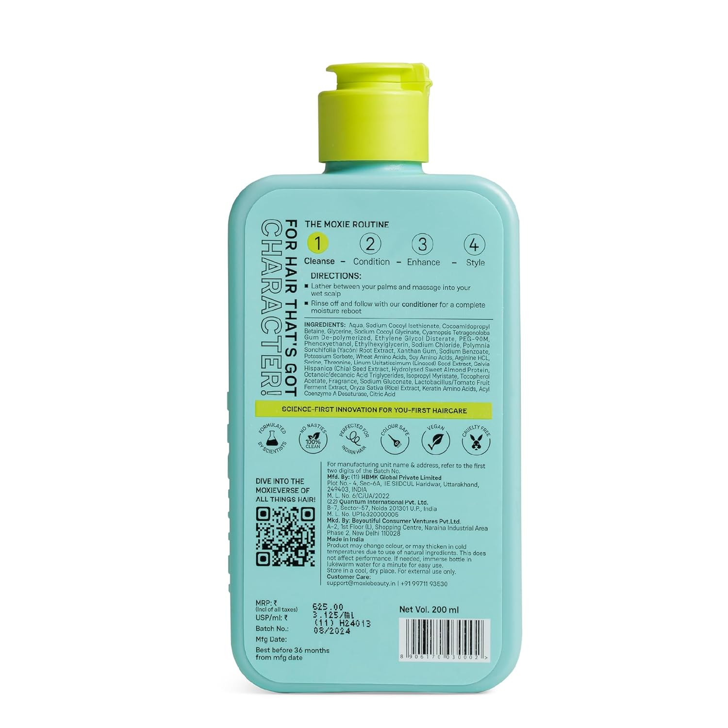 Moxie Beauty Shampoo For Frizzy, Dry, Wavy & Curly Hair | Sulfate, Paraben & Silicone-Free | 100% softer & 1.5x stronger hair | Gentle Cleansing Shampoo | 200ml - Image 3