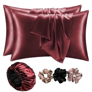 Go well Satin Bonnet for Curly Hair with Free Silk Satin Pillow Covers and Scrunchies